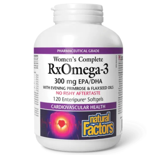 Natural Factors 내추럴 팩터스 여성용 컴플리트 RxOmega-3, 엔터티퓨어 소프트젤 120정 | 매일 업데이트되는 특가 상품 | VITASHOP