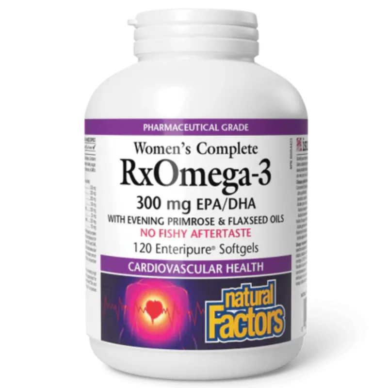 Natural Factors 내추럴 팩터스 여성용 컴플리트 RxOmega-3, 엔터티퓨어 소프트젤 120정 | 매일 업데이트되는 특가 상품 | VITASHOP