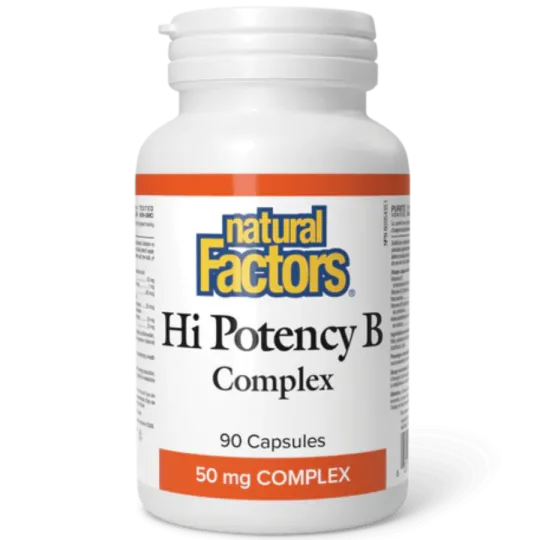 Natural Factors 내추럴 팩터스 하이 포텐시 B 콤플렉스 50 mg, 90 캡슐 | 매일 업데이트되는 특가 상품 | VITASHOP