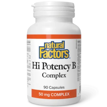 Natural Factors 내추럴 팩터스 하이 포텐시 B 콤플렉스 50 mg, 90 캡슐 | 매일 업데이트되는 특가 상품 | VITASHOP