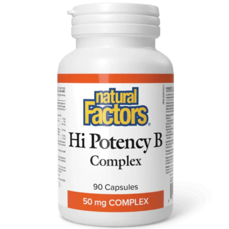 Natural Factors 내추럴 팩터스 하이 포텐시 B 콤플렉스 50 mg, 90 캡슐 | 매일 업데이트되는 특가 상품 | VITASHOP