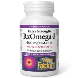 Natural Factors RxOmega-3 Extra Strength 600 mg, 60 Enteripure Softgels | Unbeatable Prices, Daily Deals | VITASHOP