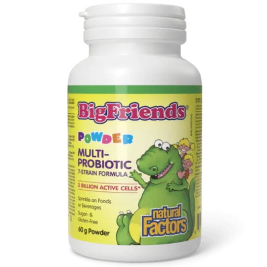 Natural Factors Big Friends Powder Multiprobiotic 7 strain formula 3 Billion Active Cells, 60 g | 每天不同折扣, 全网最低价格 | 种类齐全的保健品店铺 VI