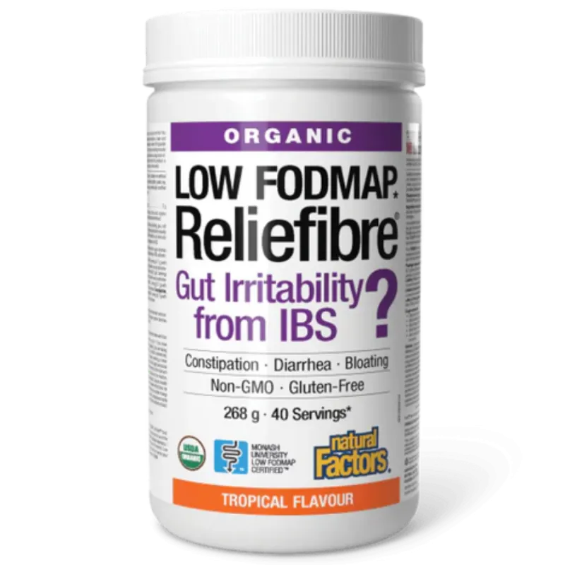 Natural Factors Organic Reliefibre Tropical Flavour, 268 g | Unbeatable Prices, Daily Deals | VITASHOP
