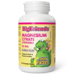 Big Friends Citrate de magnésium à croquer 50 mg, Bubble Gum, 60 comprimés à croquer | Safest & Easiest Shopping Vitamins Online