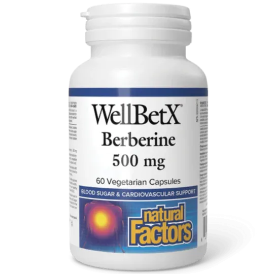 Natural Factors WellBetX Berberine 500 mg, 60 Vegetarian Capsules | Unbeatable Prices, Daily Deals | VITASHOP