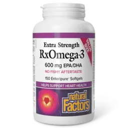 Natural Factors RxOmega-3 - Extra Strength 600 mg, 150 Enteripure Softgels | Unbeatable Prices, Daily Deals | VITASHOP