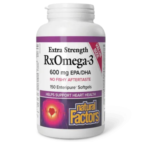Natural Factors 내추럴 팩터스 RxOmega-3 - 엑스트라 스트렝스 600 mg, 150 Enteripure 소프트젤 | 매일 업데이트되는 특가 상품 | VITASHOP