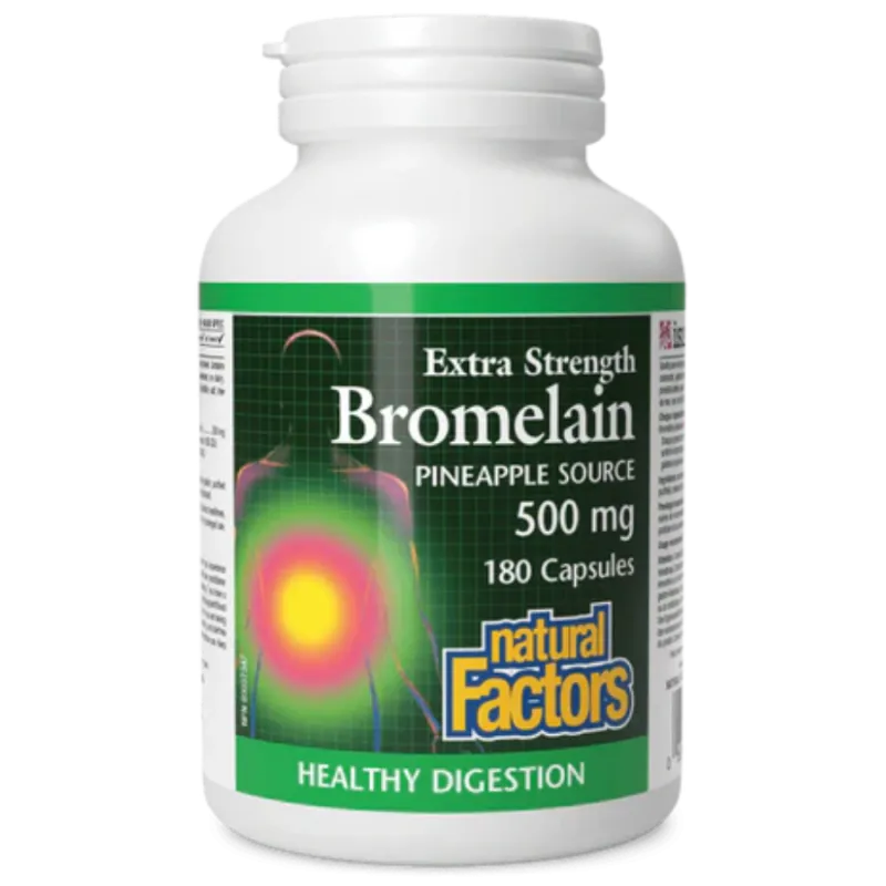 Natural Factors 내추럴 팩터스 엑스트라 스트렝스 브로멜라인 500 mg, 180 캡슐 | 매일 업데이트되는 특가 상품 | VITASHOP