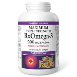 Natural Factors RxOmega-3 最大三倍强度 900 毫克, 150 粒 Enteripure 软胶囊| 无与伦比的价格，每日优惠 | VITASHOP