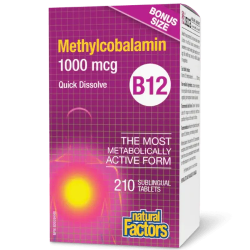 Natural Factors 내추럴 팩터스 B12 메틸코발라민 1000mcg, 설하정 210정 | 매일 업데이트되는 특가 상품 | VITASHOP