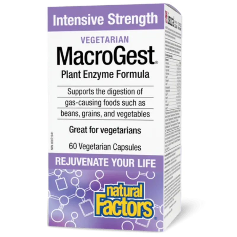 Natural Factors 내추럴 팩터스 MacroGest 베지테리언 인텐시브 스트렝스, 베지 캡슐 60정 | 매일 업데이트되는 특가 상품 | VITASHOP