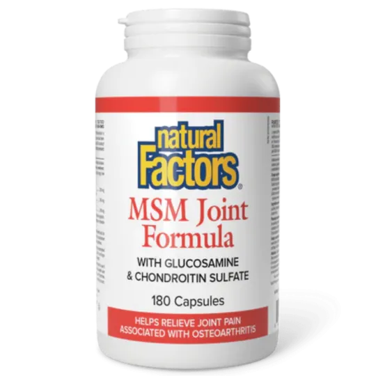 Natural Factors 내추럴 팩터스 글루코사민 및 콘드로이틴 황산염 함유 MSM 조인트 포뮬러, 180캡슐 | 매일 업데이트되는 특가 상품 | VITASHOP