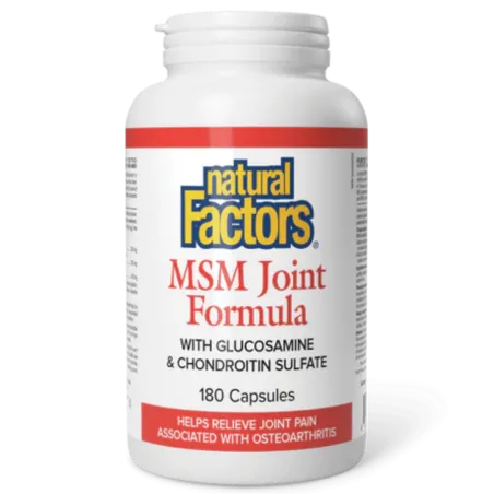 Natural Factors 내추럴 팩터스 글루코사민 및 콘드로이틴 황산염 함유 MSM 조인트 포뮬러, 180캡슐 | 매일 업데이트되는 특가 상품 | VITASHOP