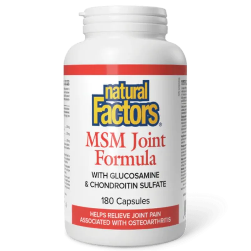 Natural Factors MSM Joint Formula With Glucosamine & Chondroitin Sulfates, 180 Capsules | Unbeatable Prices, Daily Deals | VITAS
