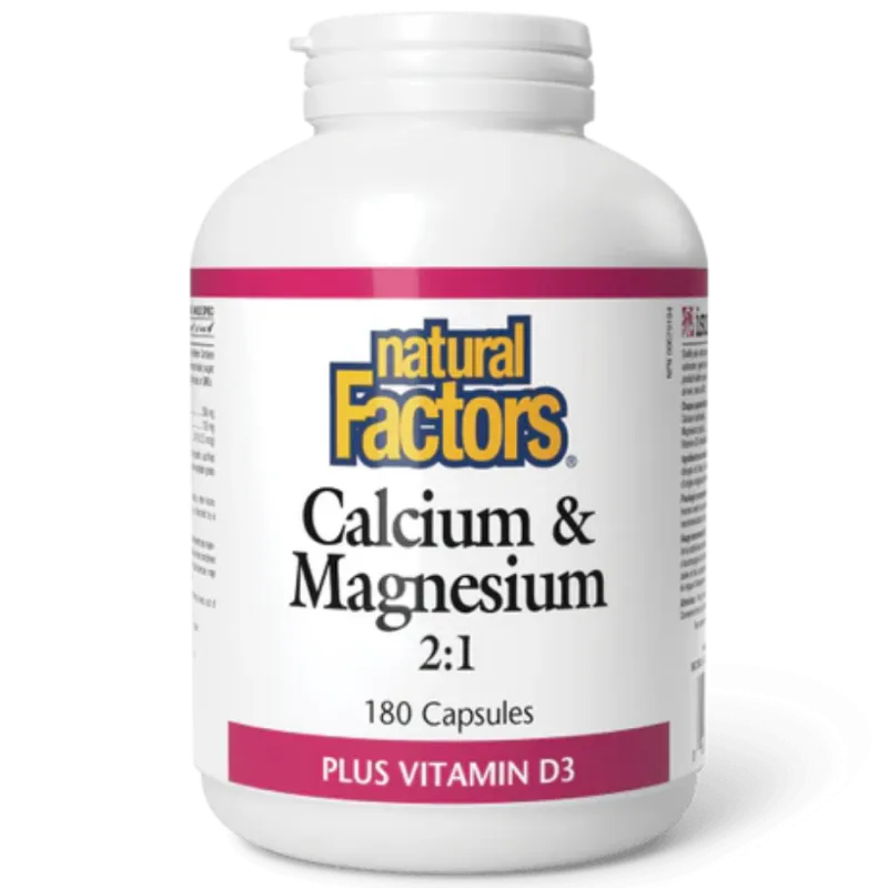 Calcium & Magnesium 2:1 Plus Vitamin D3, 180 Capsules | Safest & Easiest Shopping Vitamins Online | VITASHOP