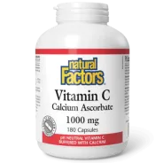 Natural Factors 내추럴 팩터스 비타민 C 칼슘 아스코르베이트 1000 mg, 180 캡슐 | 매일 업데이트되는 특가 상품 | VITASHOP
