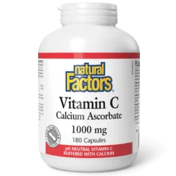 Natural Factors Vitamin C Calcium Ascorbate 1000 mg, 180 Capsules | Unbeatable Prices, Daily Deals | VITASHOP