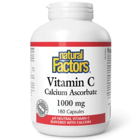 Vitamin C Calcium Ascorbate 1000 mg, 180 Capsules | Safest & Easiest Shopping Vitamins Online | VITASHOP