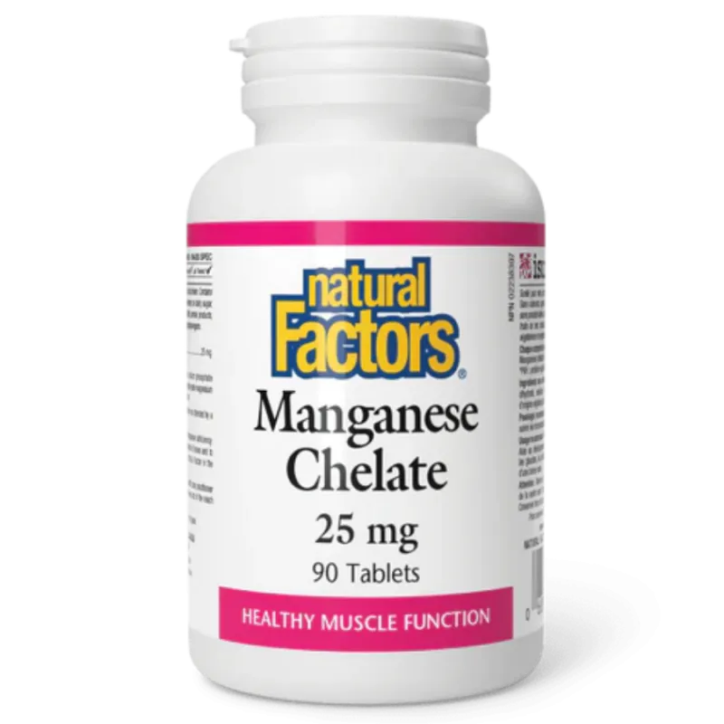 Natural Factors Manganese Chelate 25 mg, 90 Tablets | Unbeatable Prices, Daily Deals | VITASHOP