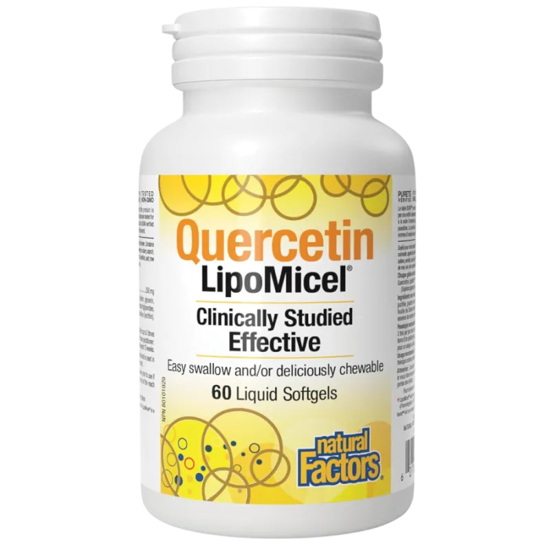 Natural Factors Quercetin LipoMicel 60 Gélules | Prix Imbattables, Offres Quotidiennes | VITASHOP