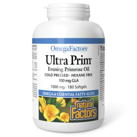 Natural Factors OmegaFactors Ultra Prim Evening Primrose Oil 1000 mg, 180 Softgels | Unbeatable Prices, Daily Deals | VITASHOP