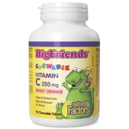 Big Friends Vitamine C à croquer 250 mg, Orange acidulée, 90 comprimés à croquer | Safest & Easiest Shopping Vitamins Online | V