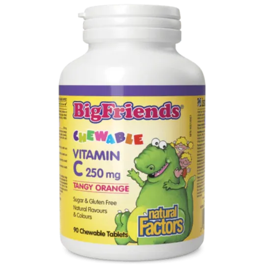 Big Friends Vitamine C à croquer 250 mg, Orange acidulée, 90 comprimés à croquer | Safest & Easiest Shopping Vitamins Online | V