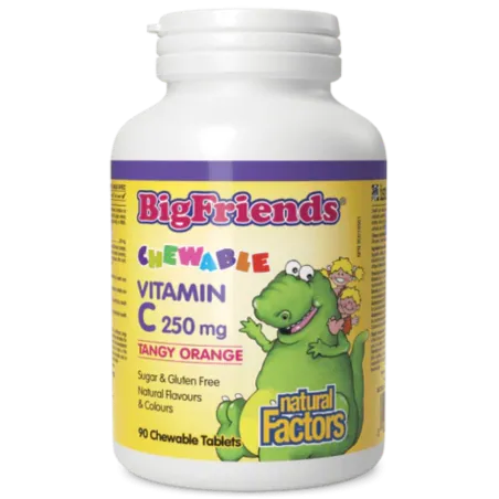 Natural Factors Big Friends Chewable Vitamin C 250 mg, Tangy Orange, 90 Chewable Tablets | 每天不同折扣, 全网最低价格 | 种类齐全的保健品店铺 VITASHOP,