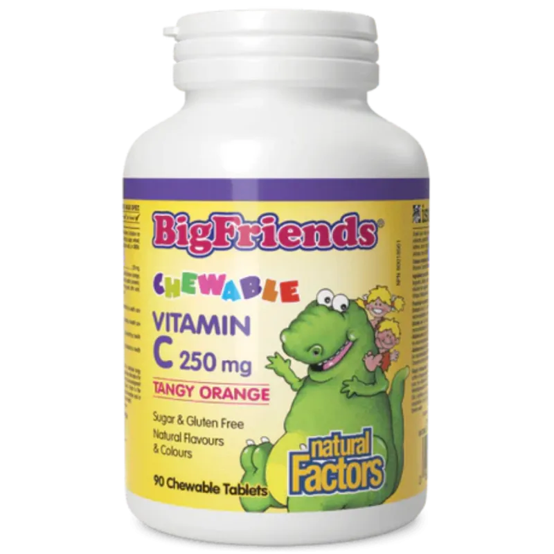 Natural Factors Big Friends Chewable Vitamin C 250 mg, Tangy Orange, 90 Chewable Tablets | 每天不同折扣, 全网最低价格 | 种类齐全的保健品店铺 VITASHOP,