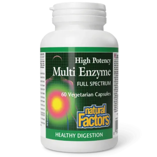 Natural Factors High Potency Multi Enzyme Full Spectrum, 60 Vegetarian Capsules | Unbeatable Prices, Daily Deals | VITASHOP