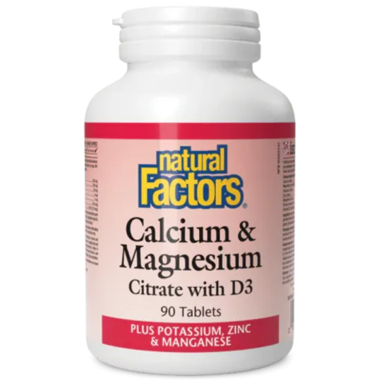 Natural Factors Calcium & Magnesium Citrate with D3 Plus Potassium, Zinc & Manganese, 90 Tablets | Unbeatable Prices, Daily Deal