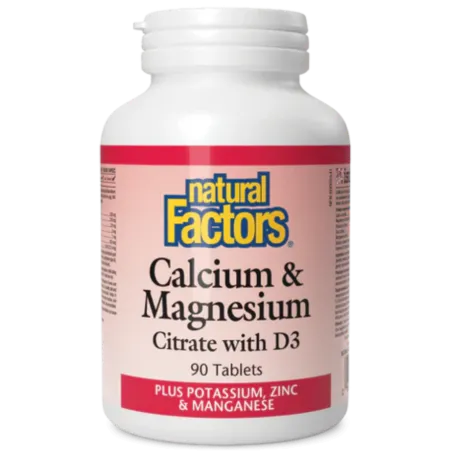 Natural Factors Calcium & Magnesium Citrate with D3 Plus Potassium, Zinc & Manganese, 90 Tablets | Unbeatable Prices, Daily Deal