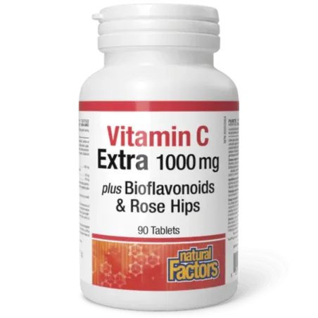 Natural Factors 내추럴 팩터스 비타민 C 1000mg 플러스 바이오플라보노이드 & 로즈힙, 90정 | 매일 업데이트되는 특가 상품 | VITASHOP