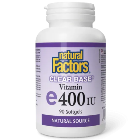 Natural Factors Clear Base Vitamin E E 400 IU Natural Source, 90 Softgels | 每天不同折扣, 全网最低价格 | 种类齐全的保健品店铺 VITASHOP, 只有你想不到, 没有你买不到