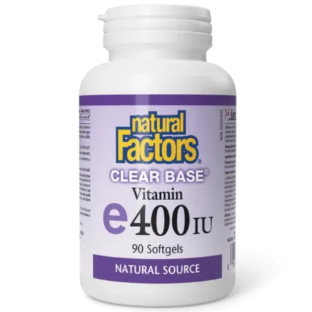 Natural Factors Clear Base Vitamin E E 400 IU Natural Source, 90 Softgels | 每天不同折扣, 全网最低价格 | 种类齐全的保健品店铺 VITASHOP, 只有你想不到, 没有你买不到