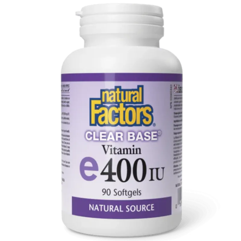 Natural Factors Clear Base Vitamin E E 400 IU Natural Source, 90 Softgels | 每天不同折扣, 全网最低价格 | 种类齐全的保健品店铺 VITASHOP, 只有你想不到, 没有你买不到