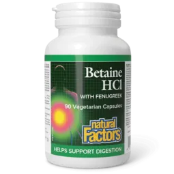 Natural Factors 내추럴 팩터스 호로파 함유 베타인 염산염, 식물성 캡슐 90정 | 매일 업데이트되는 특가 상품 | VITASHOP