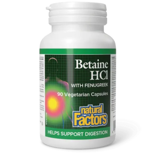 Natural Factors 내추럴 팩터스 호로파 함유 베타인 염산염, 식물성 캡슐 90정 | 매일 업데이트되는 특가 상품 | VITASHOP