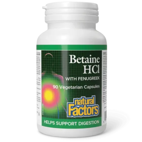 Natural Factors 내추럴 팩터스 호로파 함유 베타인 염산염, 식물성 캡슐 90정 | 매일 업데이트되는 특가 상품 | VITASHOP