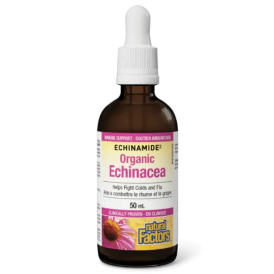 Natural Factors ECHINAMIDE Echinacea Fresh Herb Tincture, 50 mL | Unbeatable Prices, Daily Deals | VITASHOP