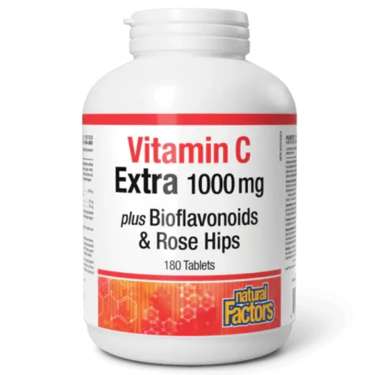 Vitamin C 1000 mg Plus Bioflavonoids & Rosehips, 180 Tablets | Safest & Easiest Shopping Vitamins Online | VITASHOP