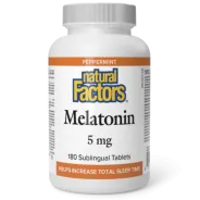 Natural Factors Melatonin 5 mg Peppermint, 180 Sublingual Tablets | Unbeatable Prices, Daily Deals | VITASHOP