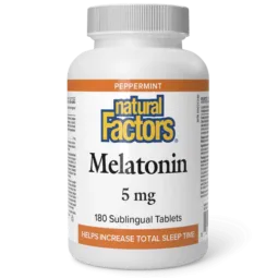 Natural Factors Melatonin 5 mg Peppermint, 180 Sublingual Tablets | Unbeatable Prices, Daily Deals | VITASHOP