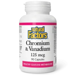 Natural Factors Chromium & Vanadium 125 mcg, 90 Capsules | Unbeatable Prices, Daily Deals | VITASHOP