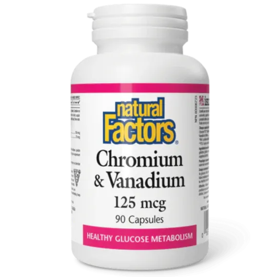 Natural Factors Chromium & Vanadium 125 mcg, 90 Capsules | Unbeatable Prices, Daily Deals | VITASHOP