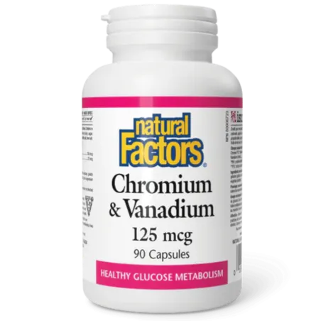Natural Factors Chromium & Vanadium 125 mcg, 90 Capsules | Unbeatable Prices, Daily Deals | VITASHOP