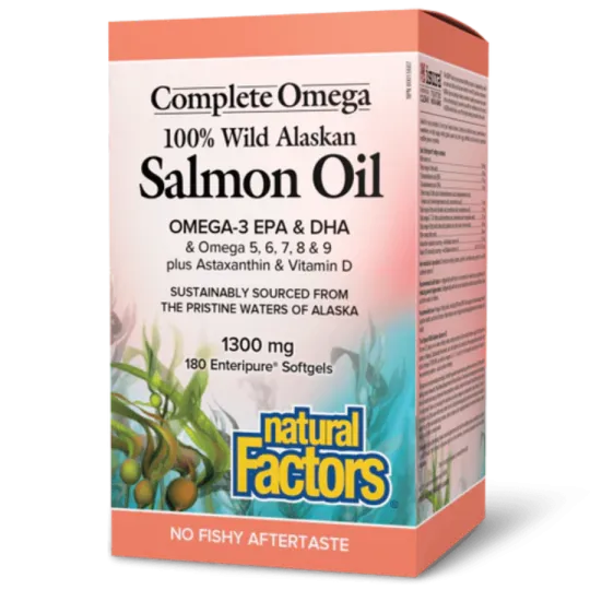 OmegaFactors Complete Omega 100% Wild Alaskan Salmon Oil 1300 mg, 180 Enteripure Softgels | Safest & Easiest Shopping Vitamins O