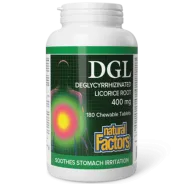 Natural Factors 내추럴 팩터스 DGL 디글리시리진화 감초 뿌리 400 mg, 180 츄어블 정제 | 매일 업데이트되는 특가 상품 | VITASHOP