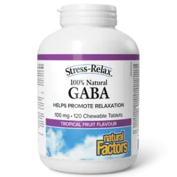 Natural Factors Stress-Relax 100% Natural GABA, Tropical Fruit Flavour, 120 Chewable Tablets | Unbeatable Prices, Daily Deals |